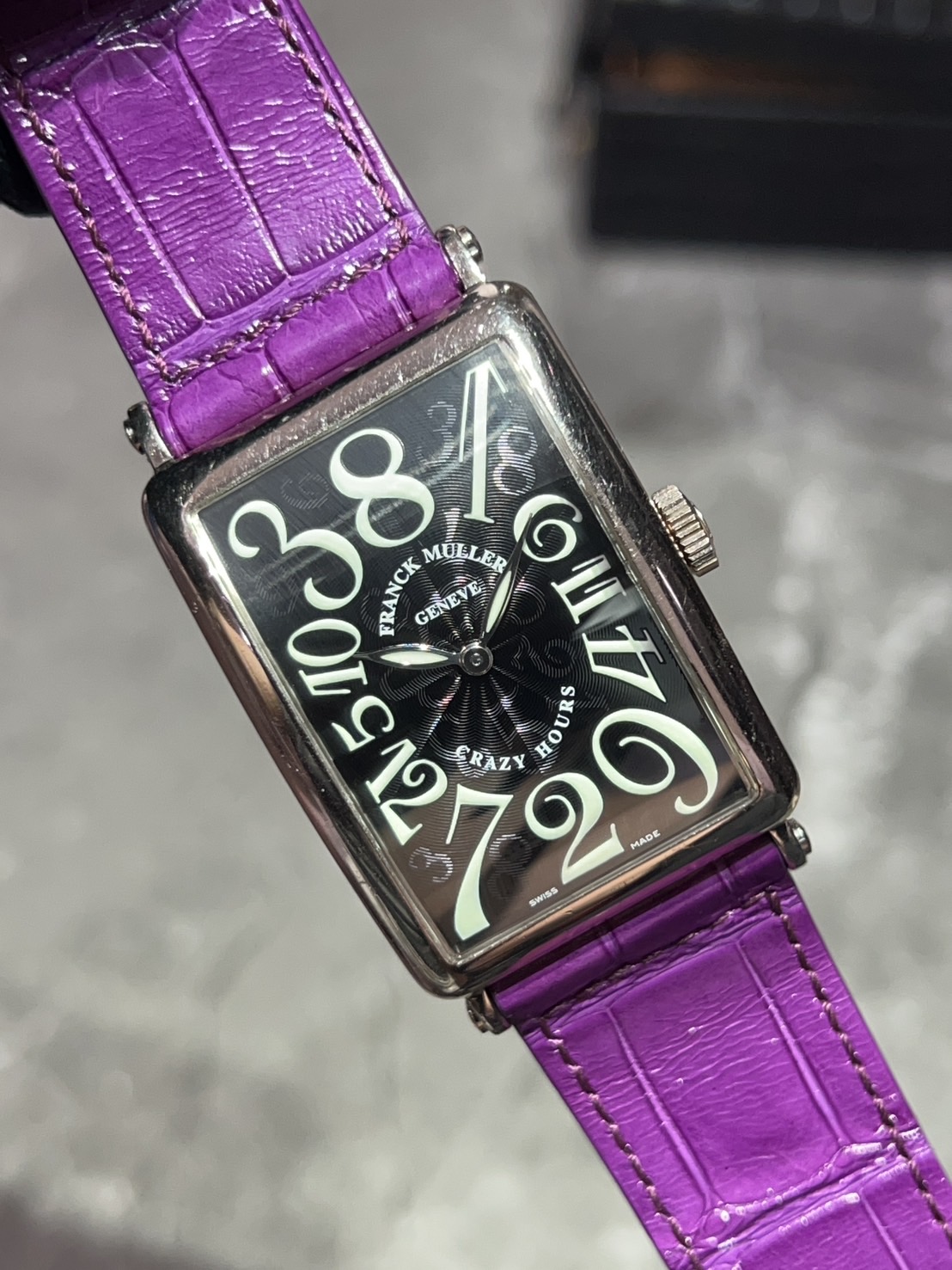 FRANCK MULLER(フランクミュラー) ロングアイランド クレイジーアワーズ【保証書ブランク】【中古品】【1200CH OG Black】