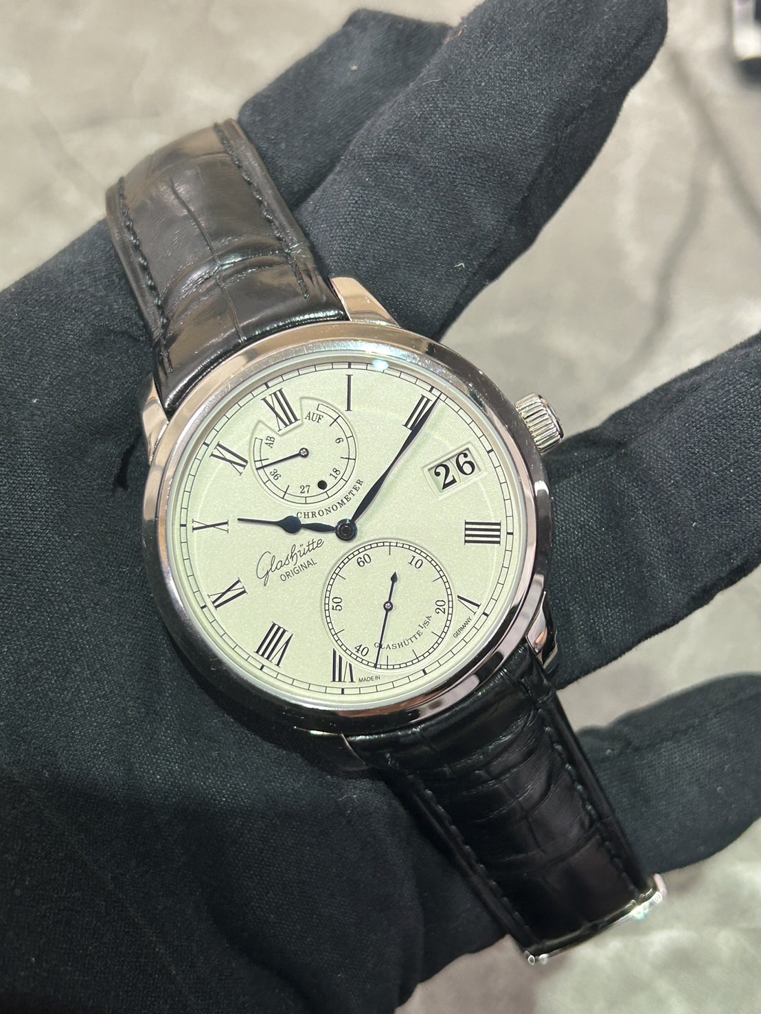 GLASHUTTE ORIGINAL (グラスヒュッテオリジナル) セネタ クロノメーター【2012年1月印】【中古品】【58-01-01-04-04】