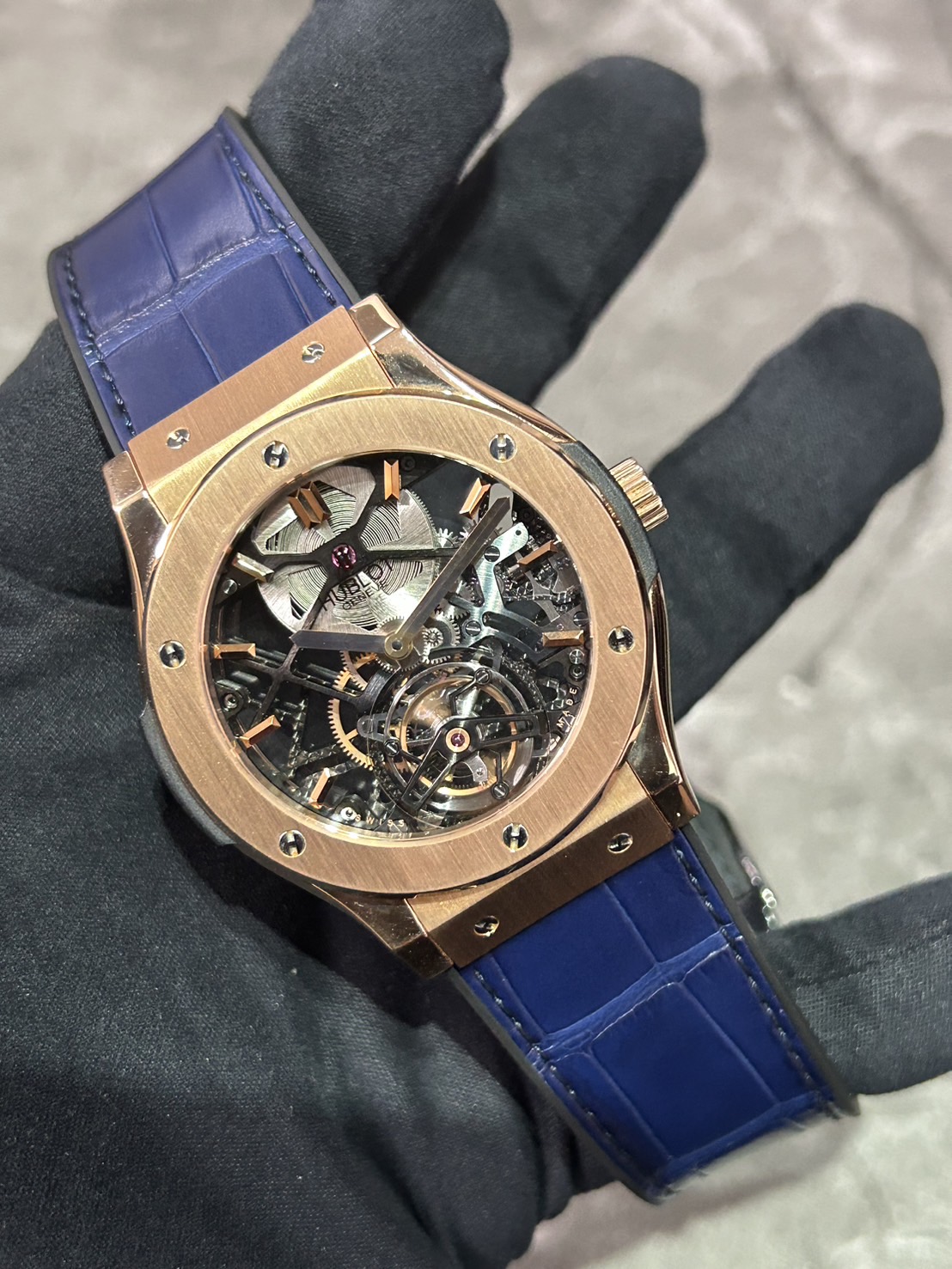 【限定99本】HUBLOT(ウブロ)・クラシックフュージョン トゥールビヨン【2014年6月印】【中古品】【505.OX.0180.LR】