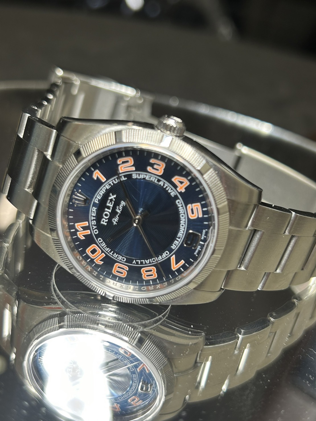 ROLEX(ロレックス)・エアキング・ブルーコンセントリック【2009年4月印】【中古品】【114210】