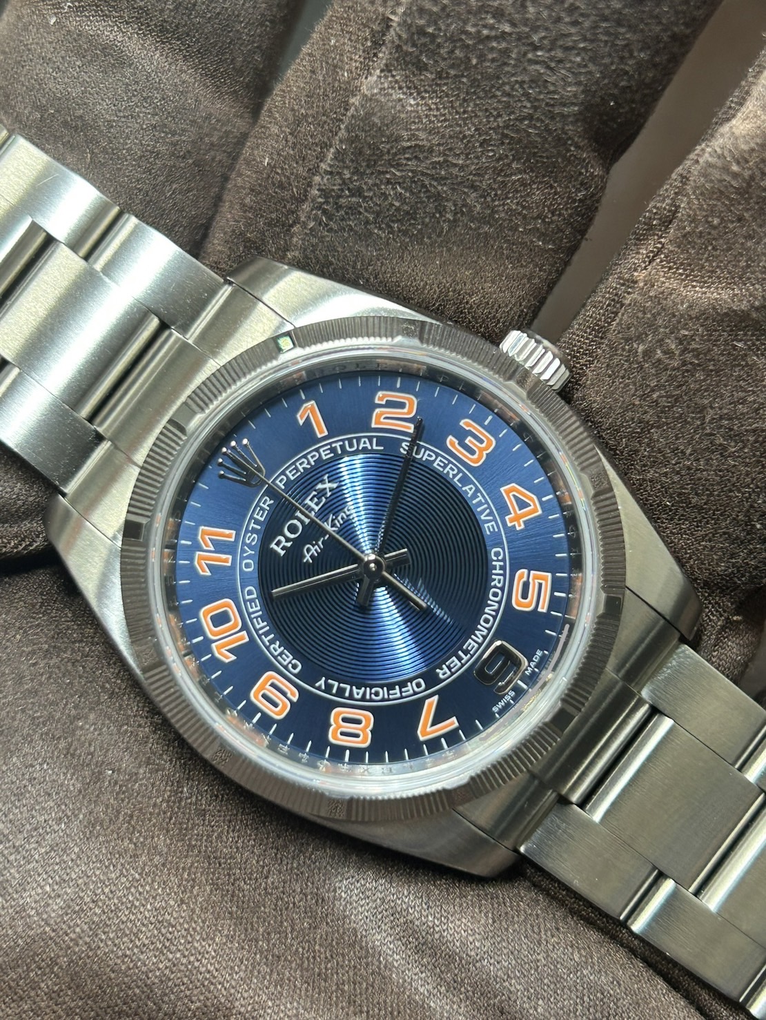 ROLEX(ロレックス)・エアキング・ブルーコンセントリック【2009年4月印】【中古品】【114210】