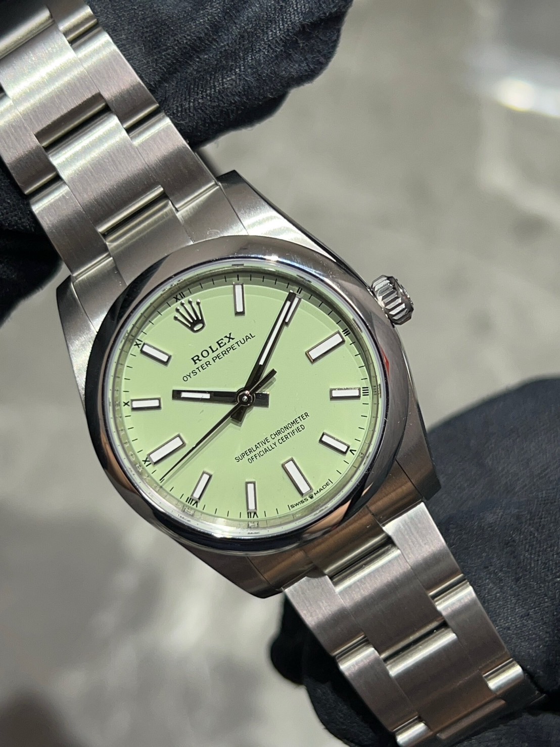 ROLEX(ロレックス) オイスターパーペチュアル34 ピスタチオ【2025年7月印】【未使用品】【124200】