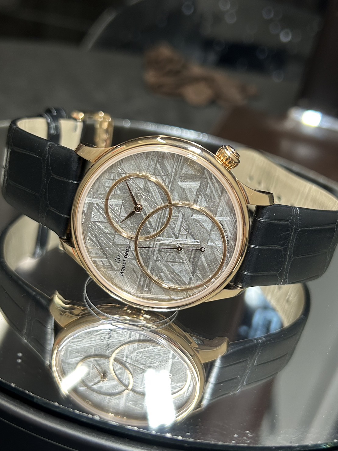 【12月25日営業終了まで、クリスマスセール】【88本限定】JAQUET DROZ（ジャケ・ドロー ）・グラン・セコンドオフセンター(メテオライト) 【2022年3月印】【中古品】【J006033271】