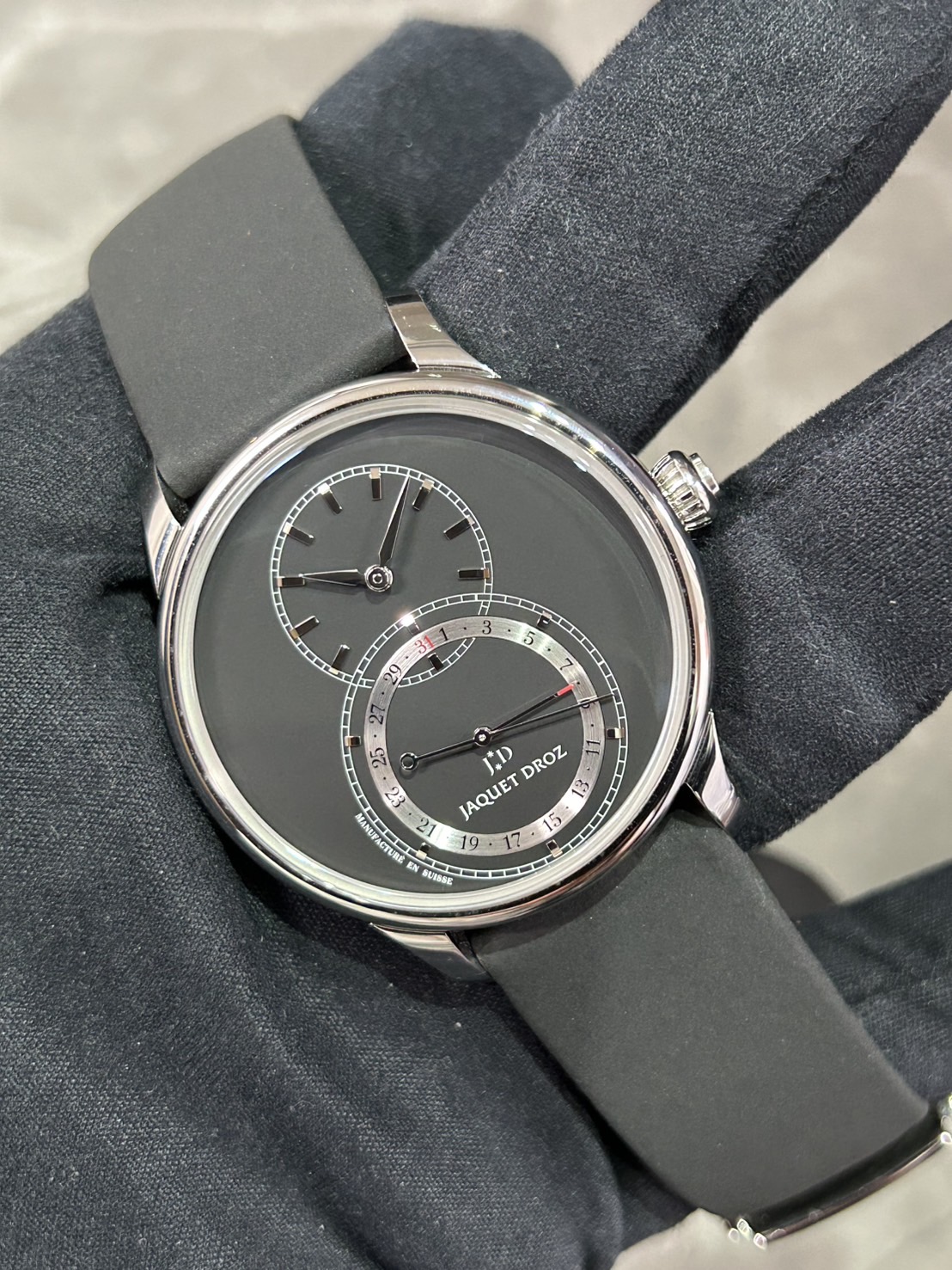 JAQUET DROZ（ジャケ・ドロー ）グラン セコンド カンティエーム マットブラック【2023年2月印】【中古美品】【J007020349】