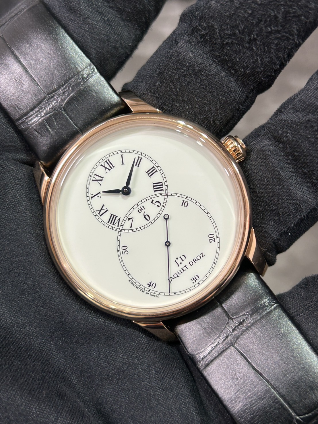 JAQUET DROZ（ジャケ ドロー ）グラン セコンド アイボリーエナメル【2023年2月印】【極美品中古】【J007020349】